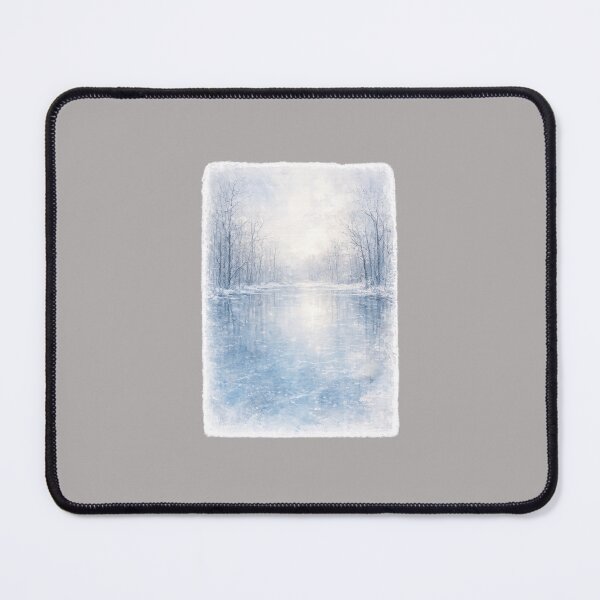 Item preview, Frozen Winter Lake | Atmospheric Watercolor Landscape designed and sold by PawsAndpetalstudio.
