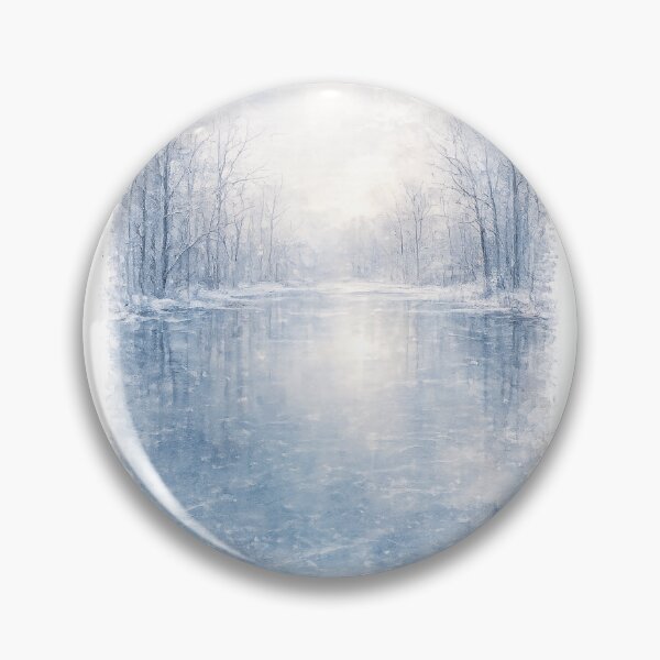 Item preview, Frozen Winter Lake | Atmospheric Watercolor Landscape designed and sold by PawsAndpetalstudio.