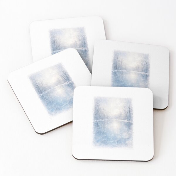 Item preview, Frozen Winter Lake | Atmospheric Watercolor Landscape designed and sold by PawsAndpetalstudio.