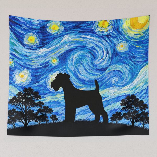Item preview,  Funny Welsh Terrier Dog Starry Night Painting Moon Star Mom Dad Kids designed and sold by FurryHavenPH.