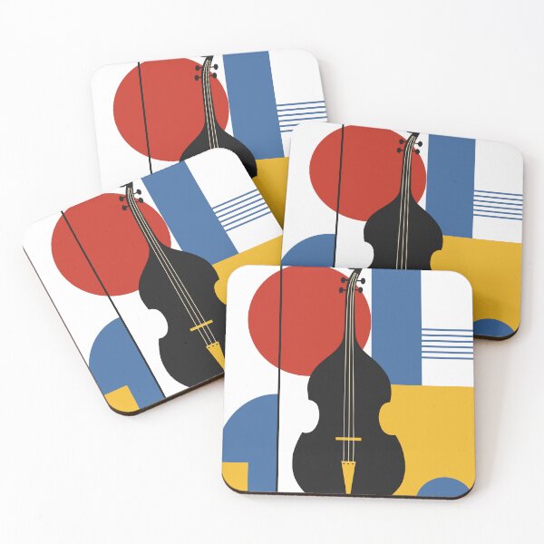 Item preview, Bauhaus Double Bass Print | Mid Century Modern Music Art | Abstract Upright Bass Print | Geometric Jazz Decor designed and sold by Studio pod Burom.