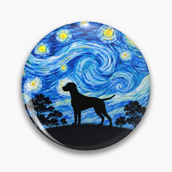 Item preview, Funny Weimaraner Dog Starry Night Painting Moon Star Mom Dad Kids designed and sold by FurryHavenPH.