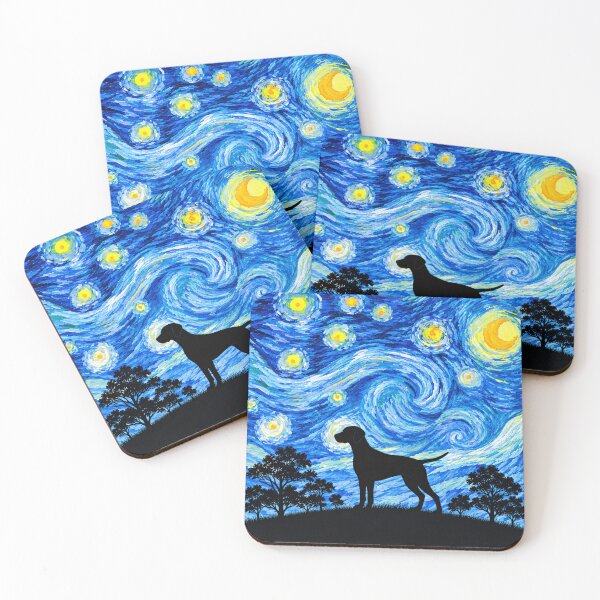Item preview, Funny Weimaraner Dog Starry Night Painting Moon Star Mom Dad Kids designed and sold by FurryHavenPH.
