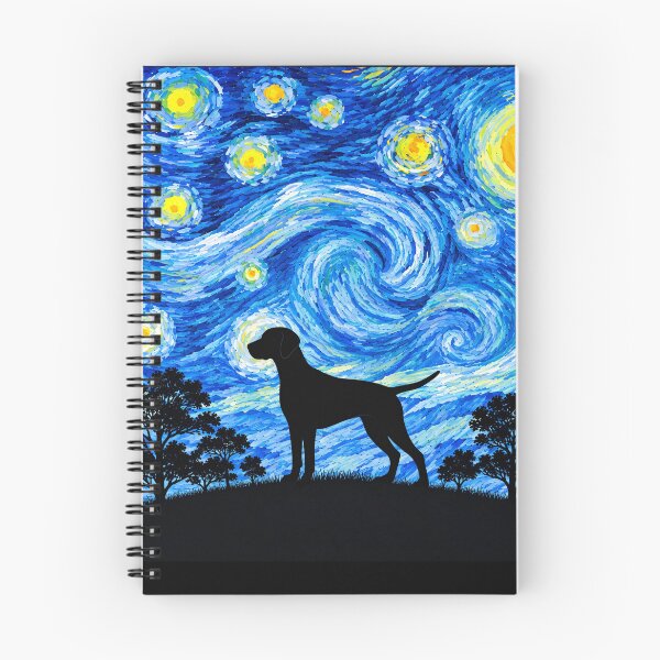 Item preview, Funny Weimaraner Dog Starry Night Painting Moon Star Mom Dad Kids designed and sold by FurryHavenPH.
