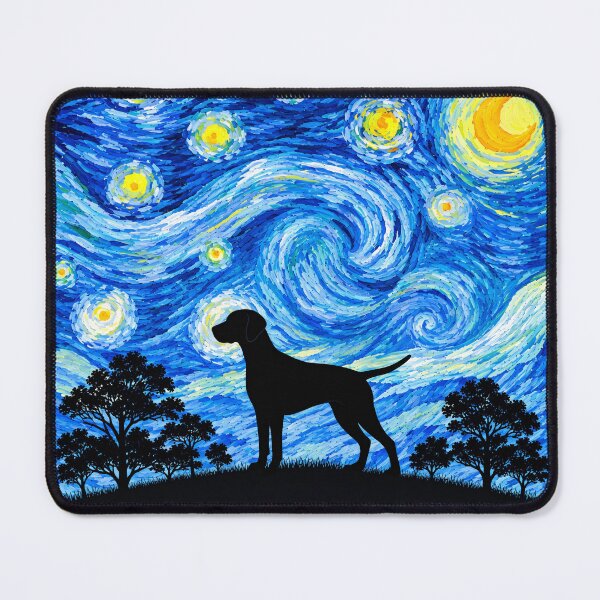 Item preview, Funny Weimaraner Dog Starry Night Painting Moon Star Mom Dad Kids designed and sold by FurryHavenPH.