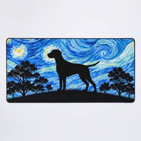 Item preview, Funny Weimaraner Dog Starry Night Painting Moon Star Mom Dad Kids designed and sold by FurryHavenPH.