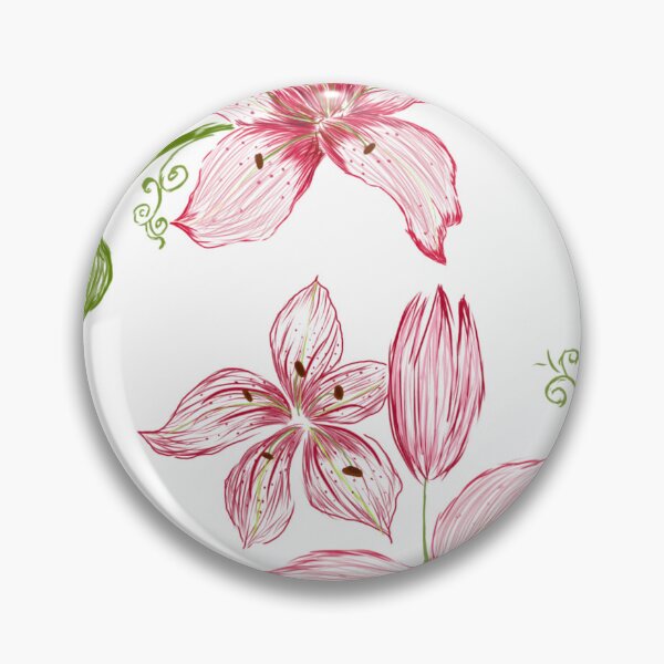 Item preview, Crimson Stargazer Lily Stream – Hand-Drawn Floral Pattern(Transparent background version) designed and sold by Arabesque.fromSadia.