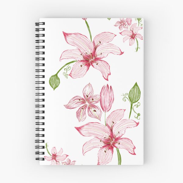 Item preview, Crimson Stargazer Lily Stream – Hand-Drawn Floral Pattern(Transparent background version) designed and sold by Arabesque.fromSadia.
