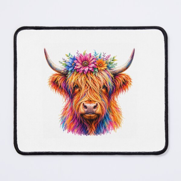 Item preview, Abstract Highland Cow with Flower Crown Digital Painting designed and sold by Collymore.