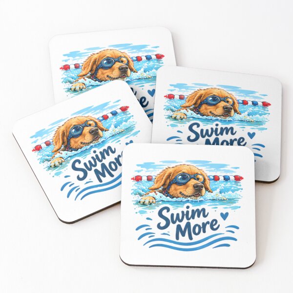 Item preview, Swim More Cute Swimming Golden Retriever designed and sold by Pyt27.