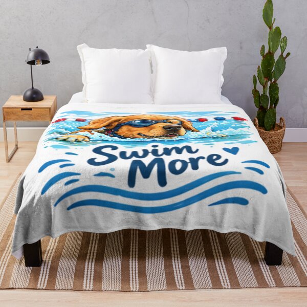 Item preview, Swim More Cute Swimming Golden Retriever designed and sold by Pyt27.