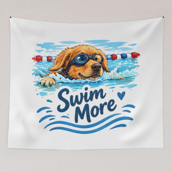 Item preview, Swim More Cute Swimming Golden Retriever designed and sold by Pyt27.