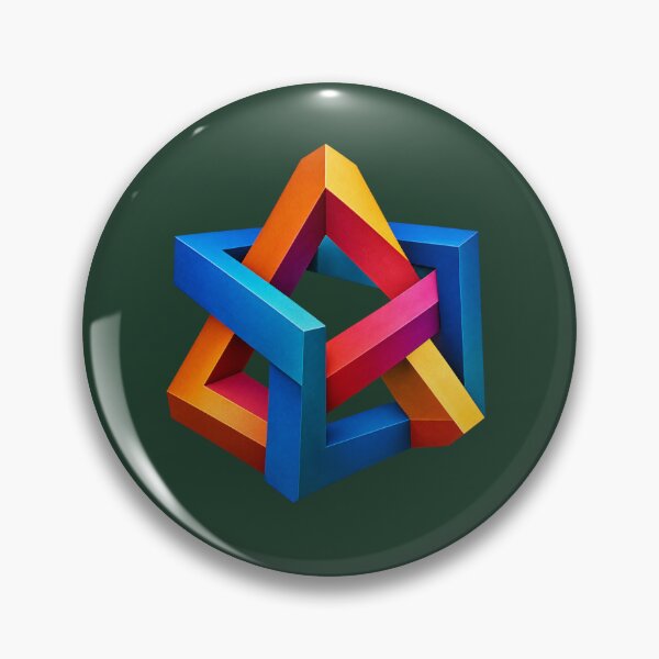 Item preview, Colorful Impossible Geometry Optical Illusion / 3D Abstract Impossible Shape designed and sold by chicworld2026.