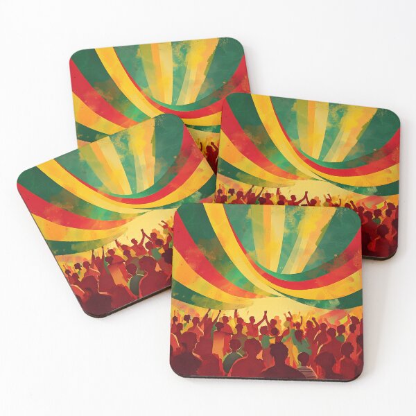 Item preview, Reggae Music Festival Crowd - Vibrant Rastafarian designed and sold by loirestore.
