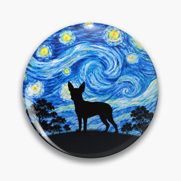 Item preview, Fnny Toy Fox Terrier Dog Starry Night Painting Moon Star Mom Dad Kids designed and sold by FurryHavenPH.