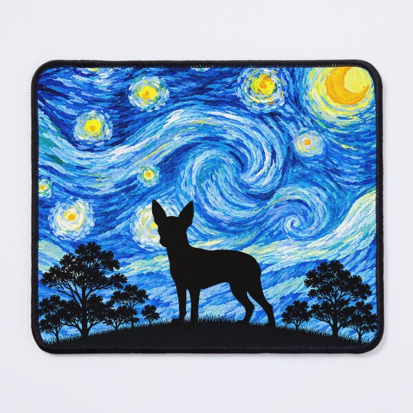 Item preview, Fnny Toy Fox Terrier Dog Starry Night Painting Moon Star Mom Dad Kids designed and sold by FurryHavenPH.