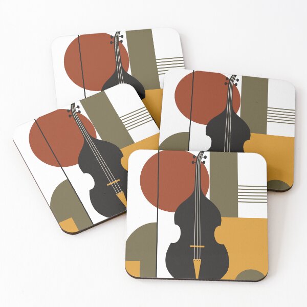Item preview, Bauhaus Double Bass Print | Mid Century Modern Music Art | Abstract Upright Bass Print | Geometric Jazz Decor | Autumn Edition designed and sold by Studio pod Burom.