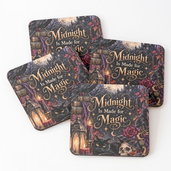Item preview, Midnight Is Made for Magic – Gothic Halloween Raven & Black Cat designed and sold by blankTeeShirt.