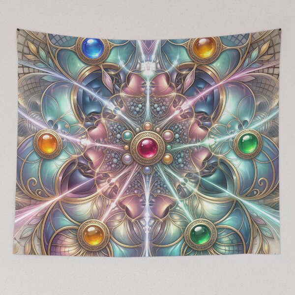 Item preview, Mystical Gemstone Mandala Sacred Geometry designed and sold by Frackxion.
