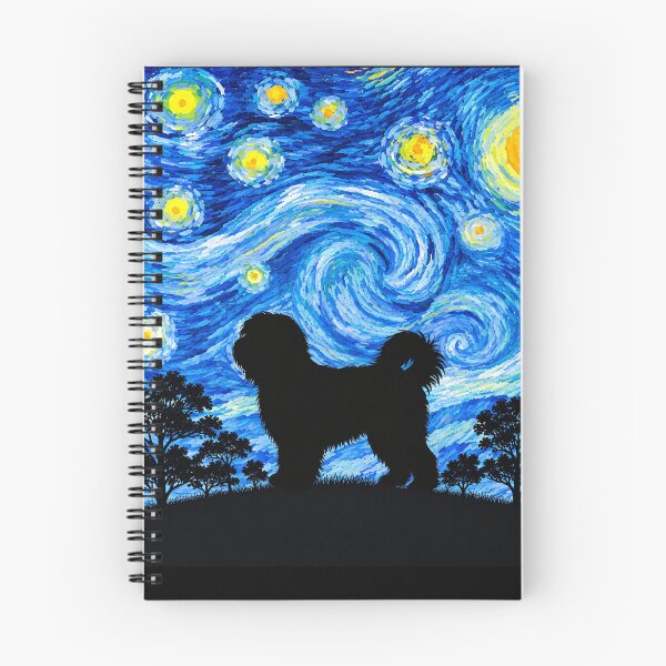 Item preview, Funny Tibetan Terrier Dog Starry Night Painting Moon Star Mom Dad Kids designed and sold by FurryHavenPH.
