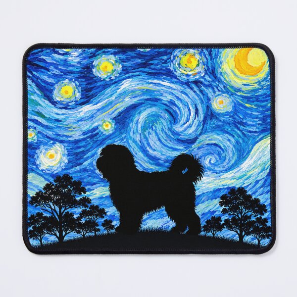 Item preview, Funny Tibetan Terrier Dog Starry Night Painting Moon Star Mom Dad Kids designed and sold by FurryHavenPH.