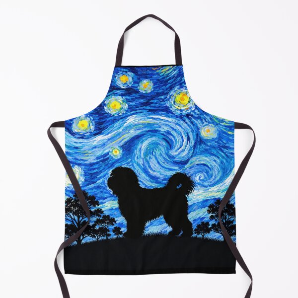 Item preview, Funny Tibetan Terrier Dog Starry Night Painting Moon Star Mom Dad Kids designed and sold by FurryHavenPH.