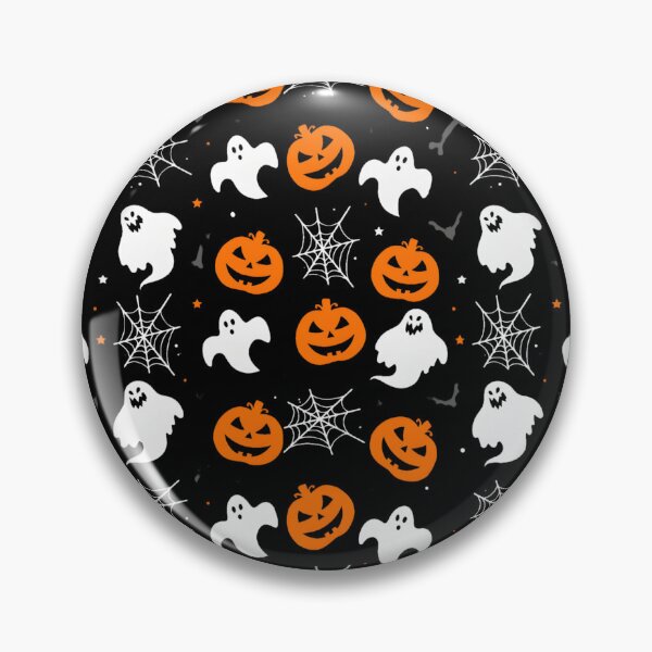 Item preview, Seamless Halloween Pattern with Spooky Pumpkins and Ghosts designed and sold by interdesigner.