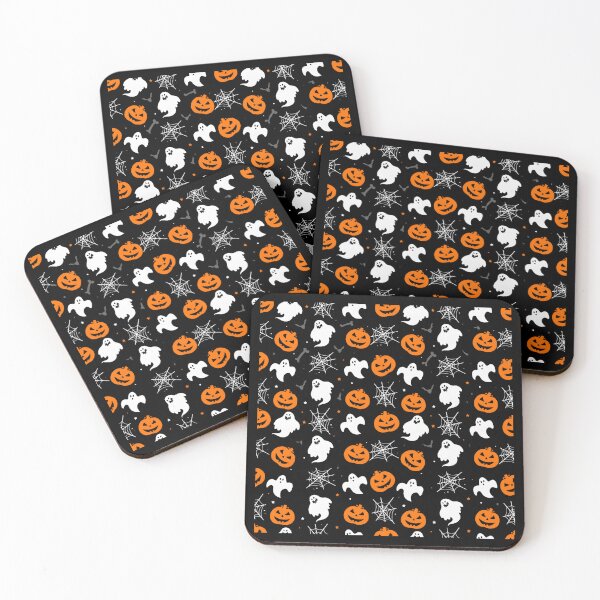 Item preview, Seamless Halloween Pattern with Spooky Pumpkins and Ghosts designed and sold by interdesigner.