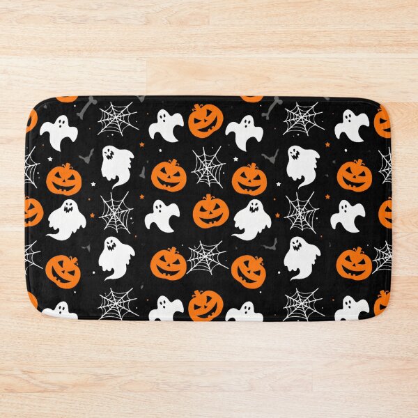 Item preview, Seamless Halloween Pattern with Spooky Pumpkins and Ghosts designed and sold by interdesigner.