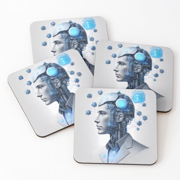 Item preview, Innovative Entrepreneur with Cybernetic Enhancements – Futuristic AI-Inspired Design designed and sold by FusionCipher.