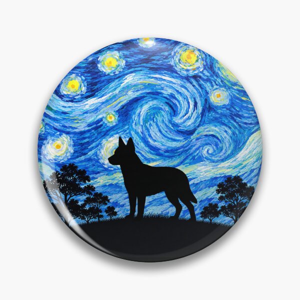 Item preview, Funny Texas Heeler Dog Starry Night Painting Moon Star Mom Dad Kids designed and sold by FurryHavenPH.