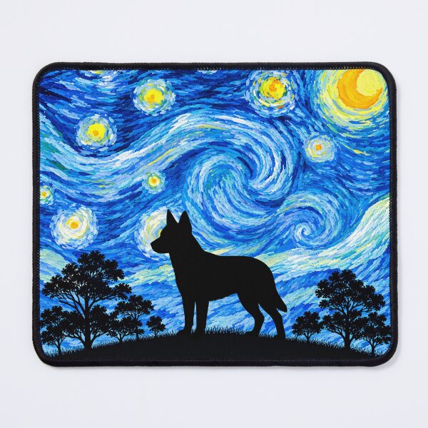 Item preview, Funny Texas Heeler Dog Starry Night Painting Moon Star Mom Dad Kids designed and sold by FurryHavenPH.