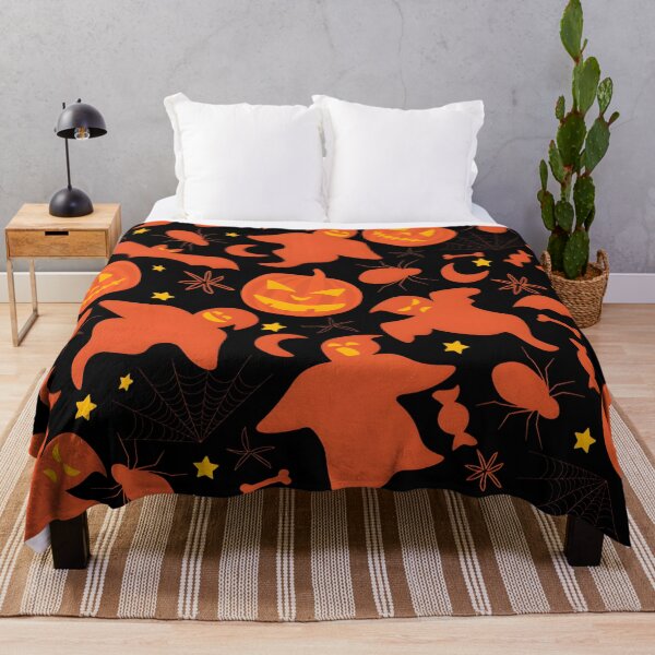 Item preview, Seamless Halloween Pattern with Ghosts, Pumpkins, and Spiders designed and sold by interdesigner.