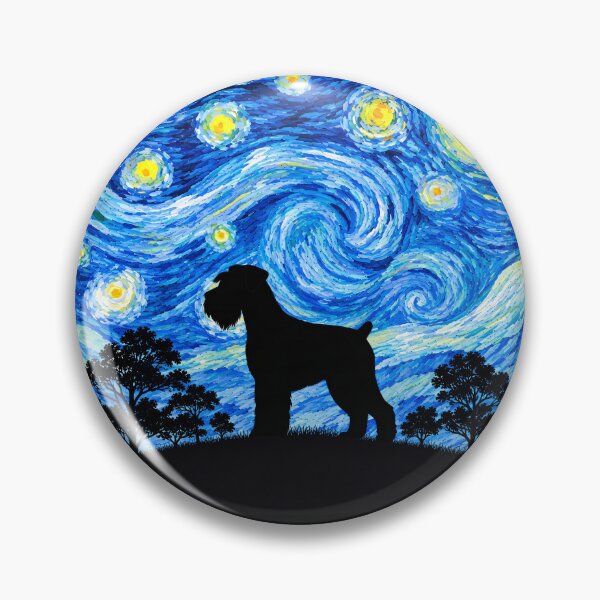 Item preview, Funny Standard Schnauzer Dog Starry Night Painting Moon Star Mom Dad Kids designed and sold by FurryHavenPH.