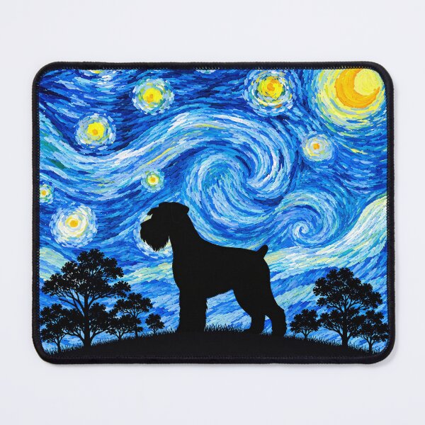 Item preview, Funny Standard Schnauzer Dog Starry Night Painting Moon Star Mom Dad Kids designed and sold by FurryHavenPH.