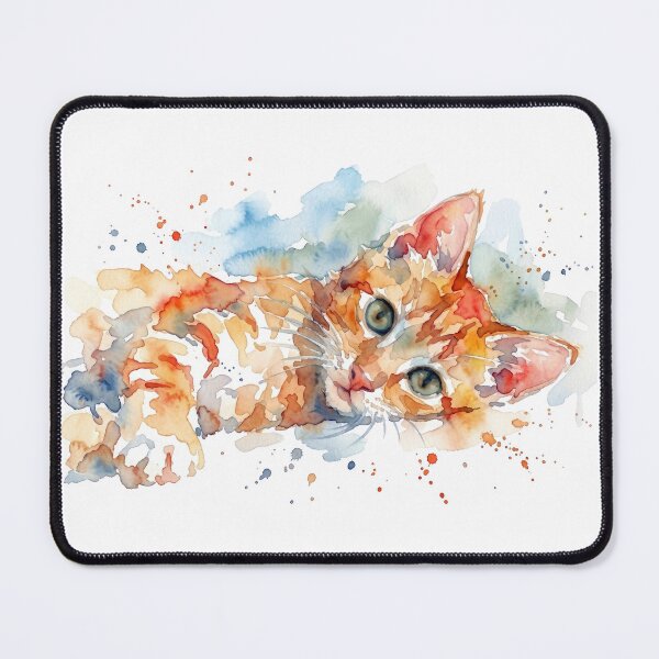 Item preview, Tabby Cat, Head Tilted with Splatter designed and sold by caracatita75.