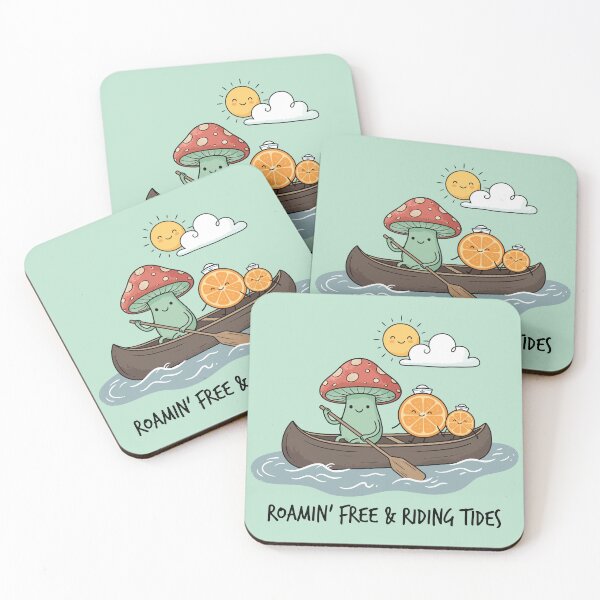 Item preview, Cute Mushroom Orange Slices Canoe River Nature Adventure designed and sold by Amir Faysal.