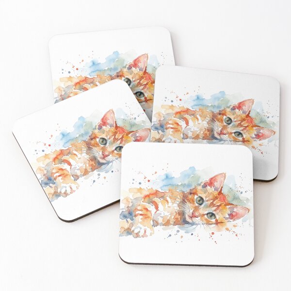 Item preview, Tabby Cat, Head Tilted with Splatter designed and sold by caracatita75.