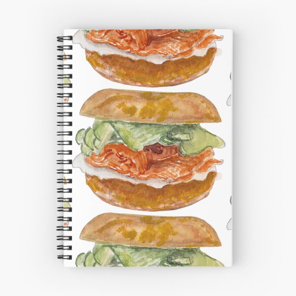 Item preview, Salmon bagel Watercolor – Cute Breakfast & Brunch Food Illustration designed and sold by Qualali Studio.