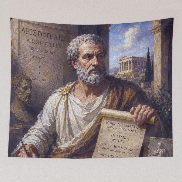 Item preview, Aristotle Philosophy Painting – Ancient Greek Philosopher designed and sold by GalleryKauffeld.