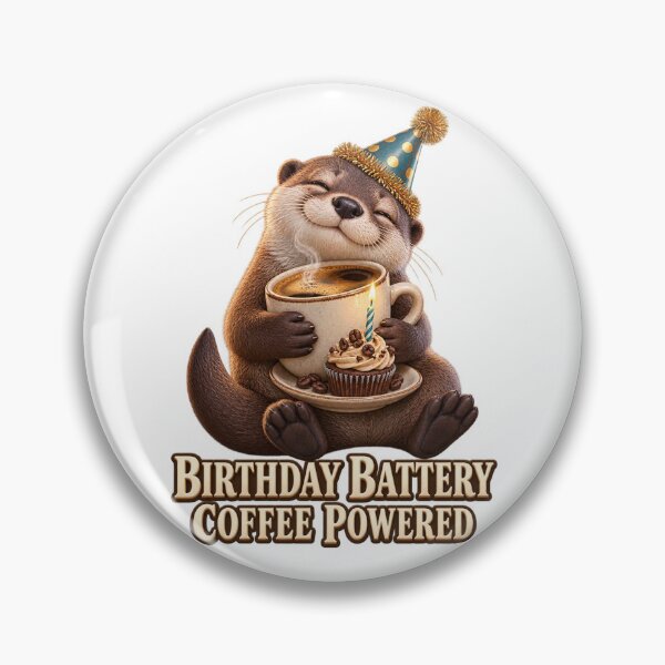 Item preview, Birthday Battery Coffee Otter designed and sold by TrendTribeTP.