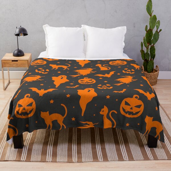 Item preview, Seamless Halloween Pattern with Witches, Black Cats, and Pumpkins designed and sold by interdesigner.