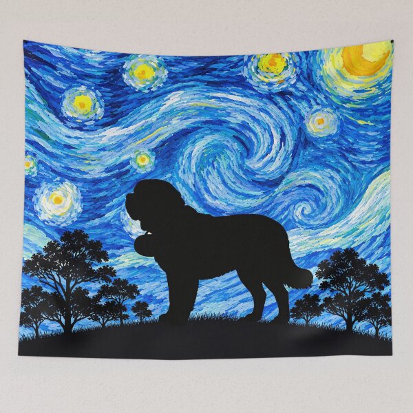 Item preview, Funny St. Bernard Dog Starry Night Painting Moon Star Mom Dad Kids designed and sold by FurryHavenPH.