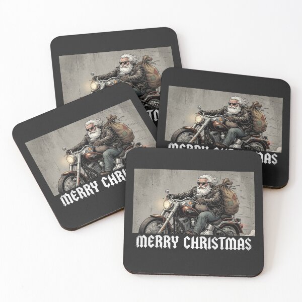 Item preview, Badass Biker Santa Claus Riding Motorcycle Merry Christmas designed and sold by KiwiRider.