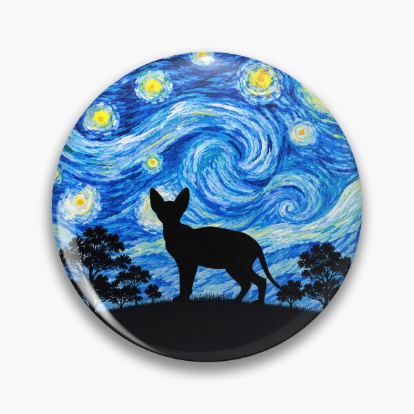 Item preview, Funny Sphynx Cat Starry Night Painting Moon Star Mom Dad Kids designed and sold by FurryHavenPH.