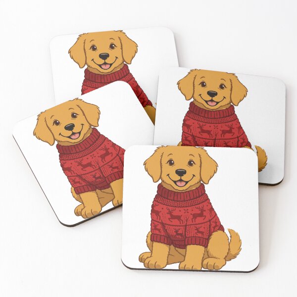 Item preview, Cozy Dog in Christmas Sweater - Cute Holiday Puppy Tee designed and sold by KERK Art and Design.