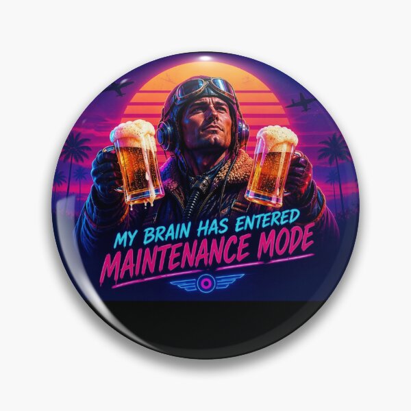 Item preview, My Brain Has Entered Maintenance Mode | Funny Aviator Beer Retro Neon designed and sold by A-T-H.