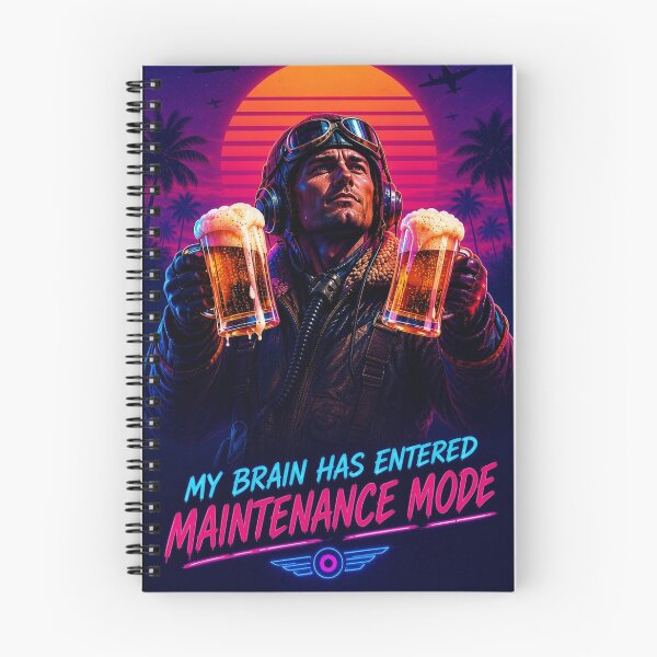 Item preview, My Brain Has Entered Maintenance Mode | Funny Aviator Beer Retro Neon designed and sold by A-T-H.