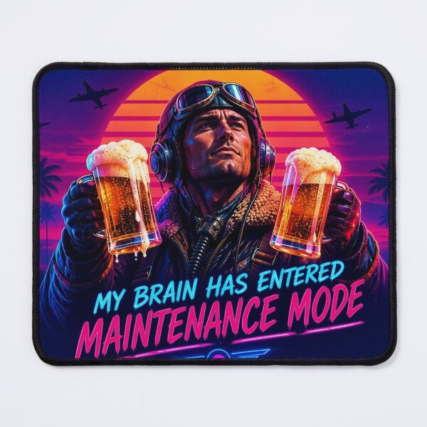 Item preview, My Brain Has Entered Maintenance Mode | Funny Aviator Beer Retro Neon designed and sold by A-T-H.