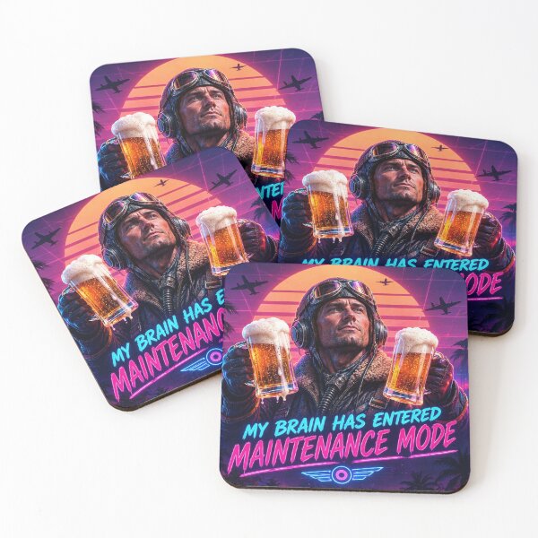 Item preview, My Brain Has Entered Maintenance Mode | Funny Aviator Beer Retro Neon designed and sold by A-T-H.